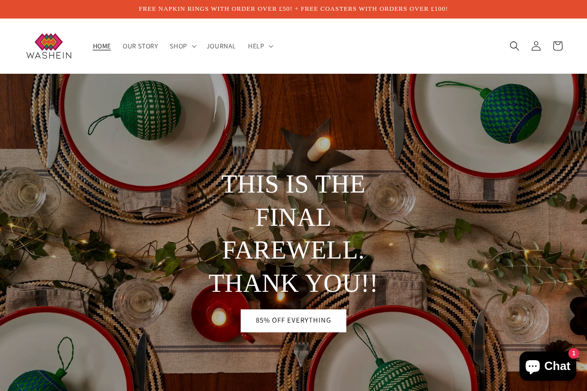 WASHEIN homepage screenshot