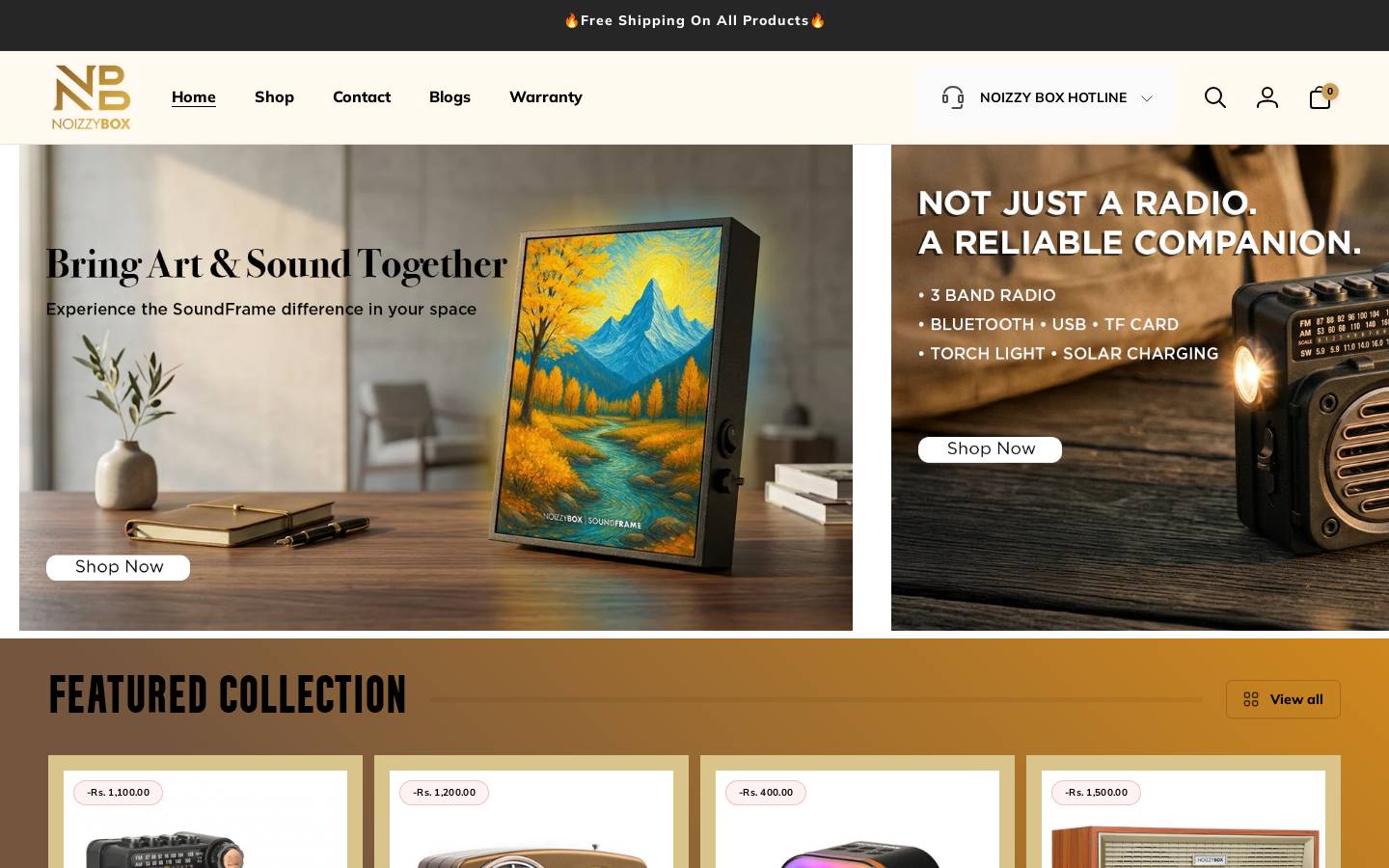 noizzybox.in homepage screenshot