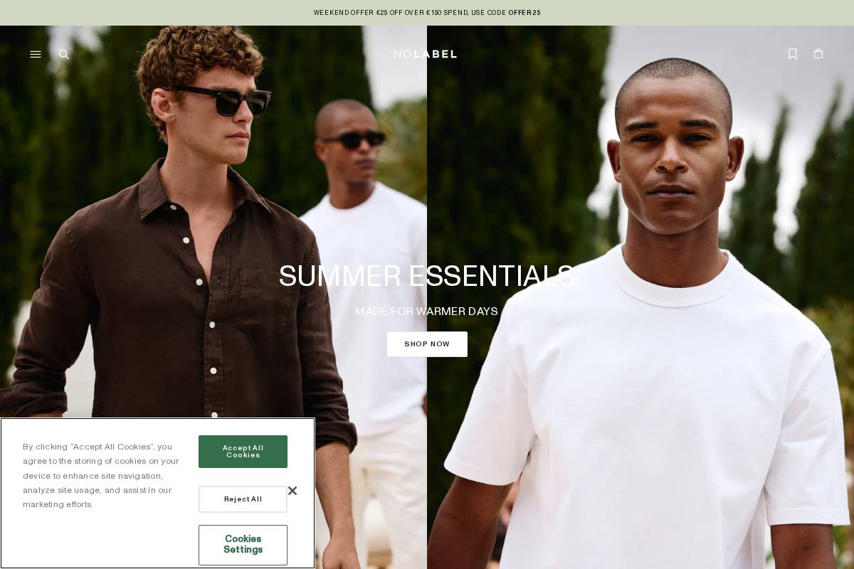 No Label homepage screenshot