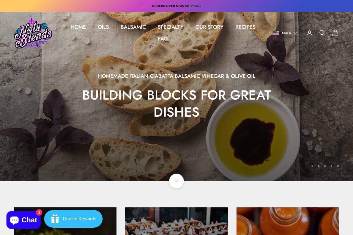 Nolablends homepage screenshot