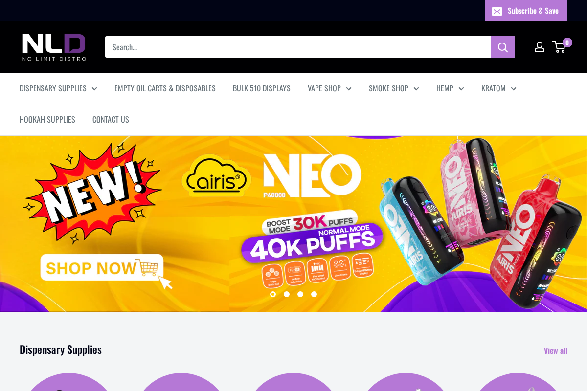 No Limit Distro homepage screenshot