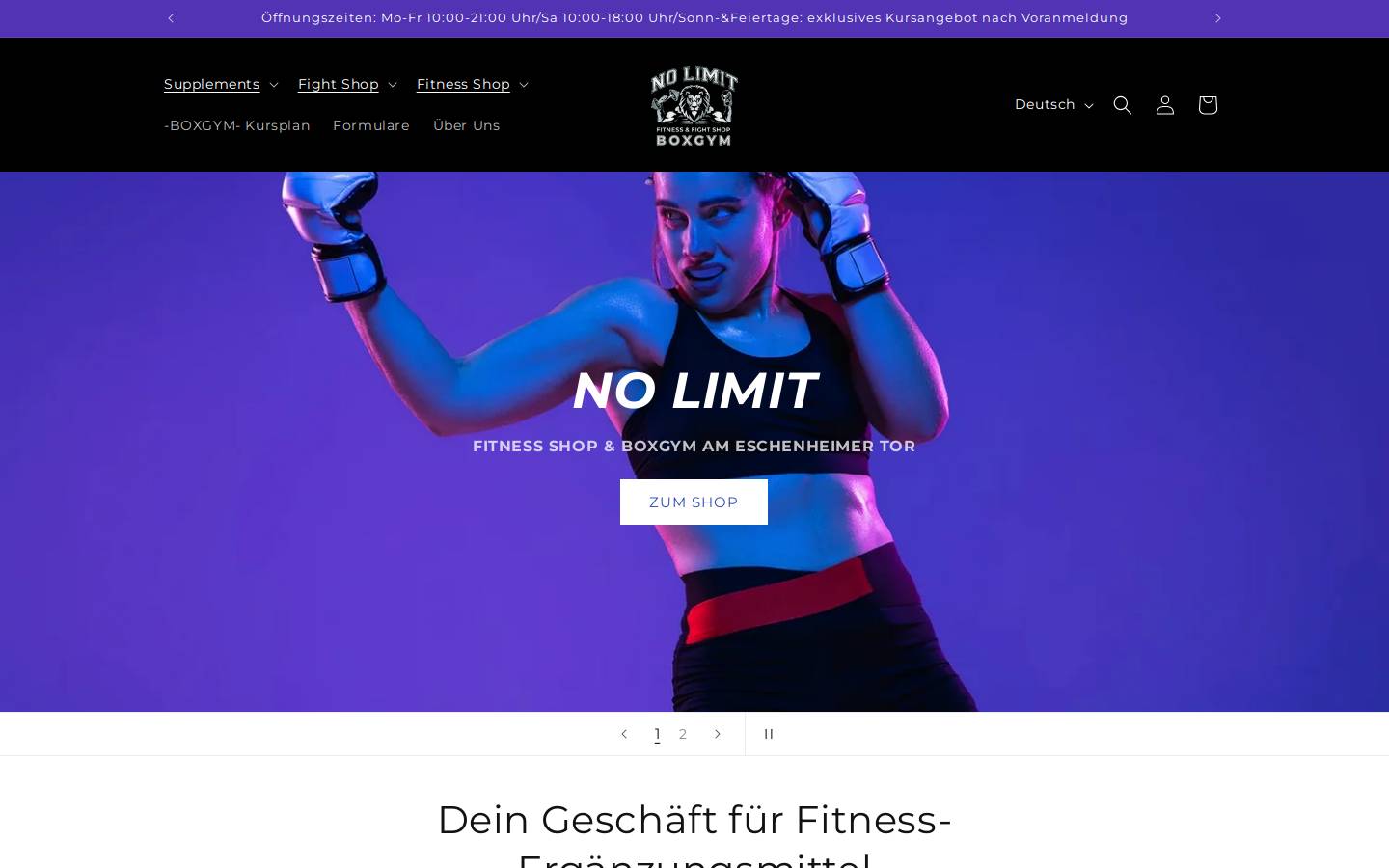 nolimitsports.de homepage screenshot
