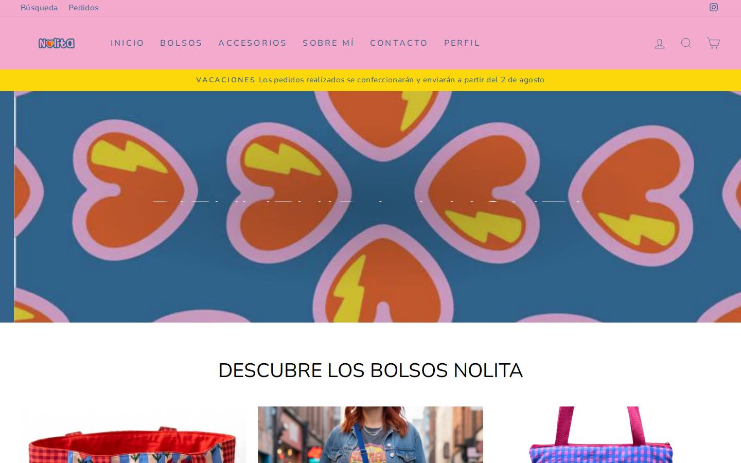 nolitahandmade.com homepage screenshot