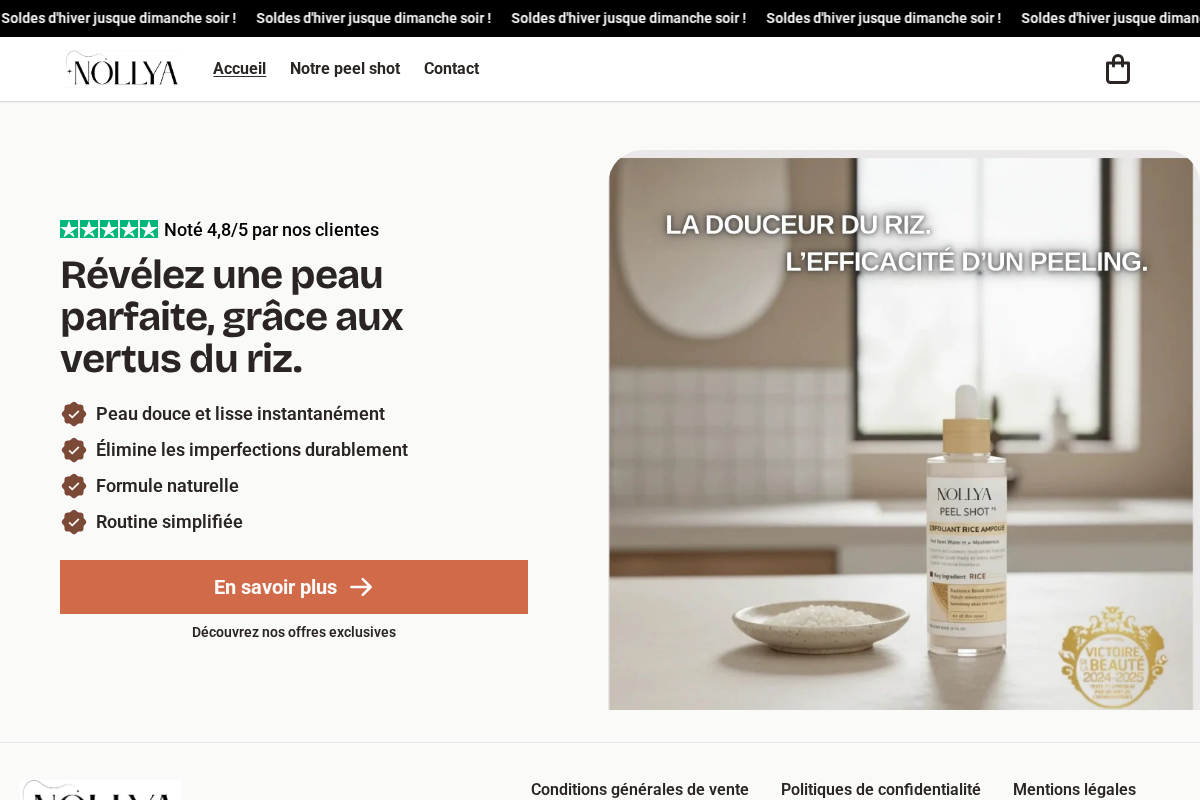 Nollya homepage screenshot