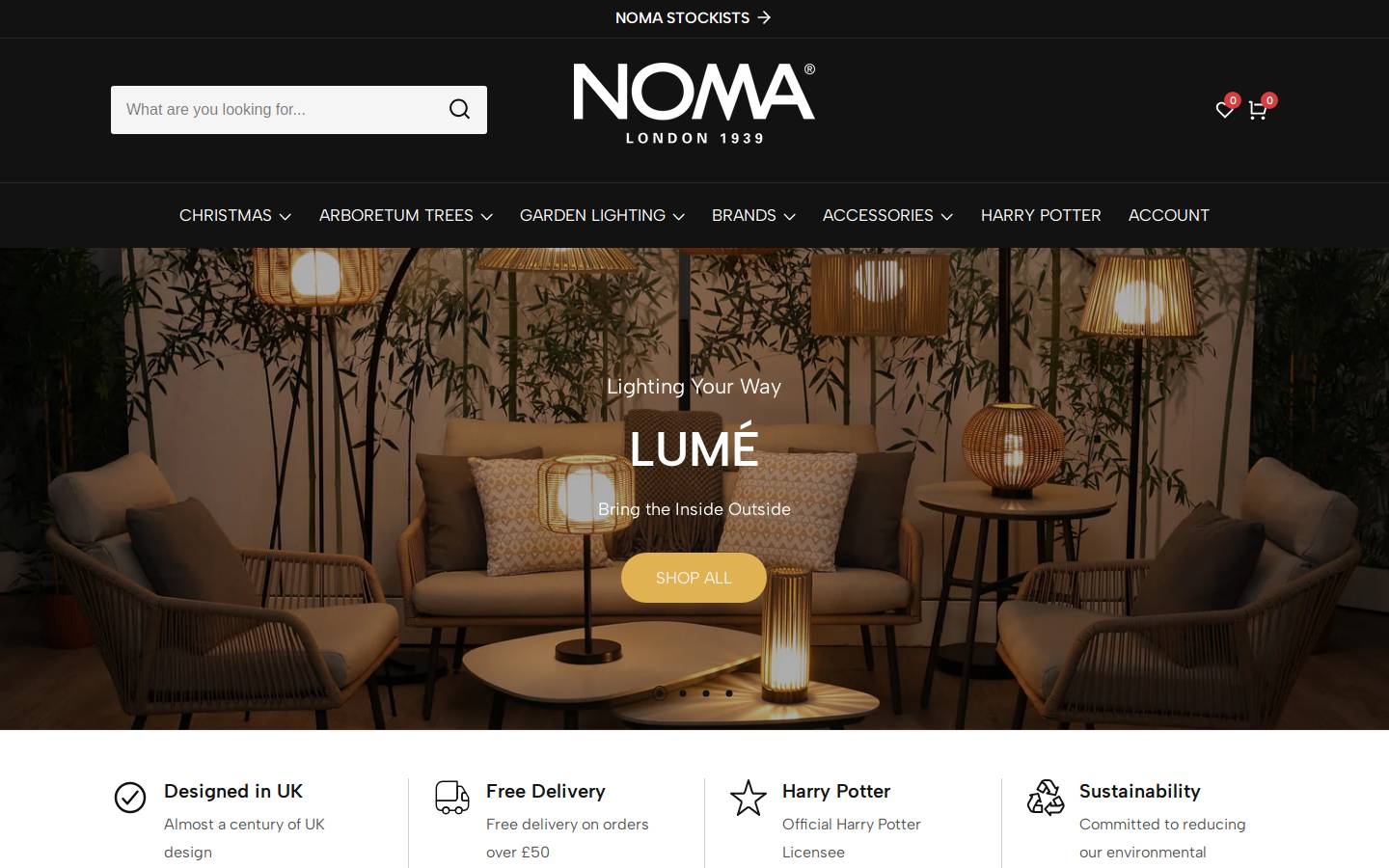 Noma homepage screenshot