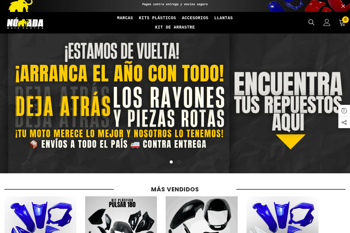 NOMADA MOTO PARTES homepage screenshot