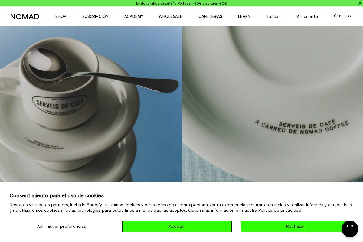 nomadcoffee.es homepage screenshot