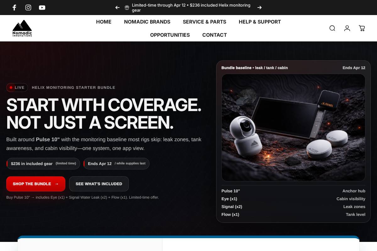 nomadicinnovations.com homepage screenshot
