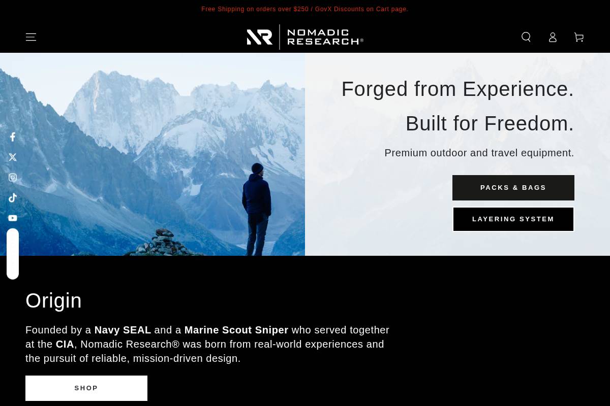 nomadicresearch.com homepage screenshot