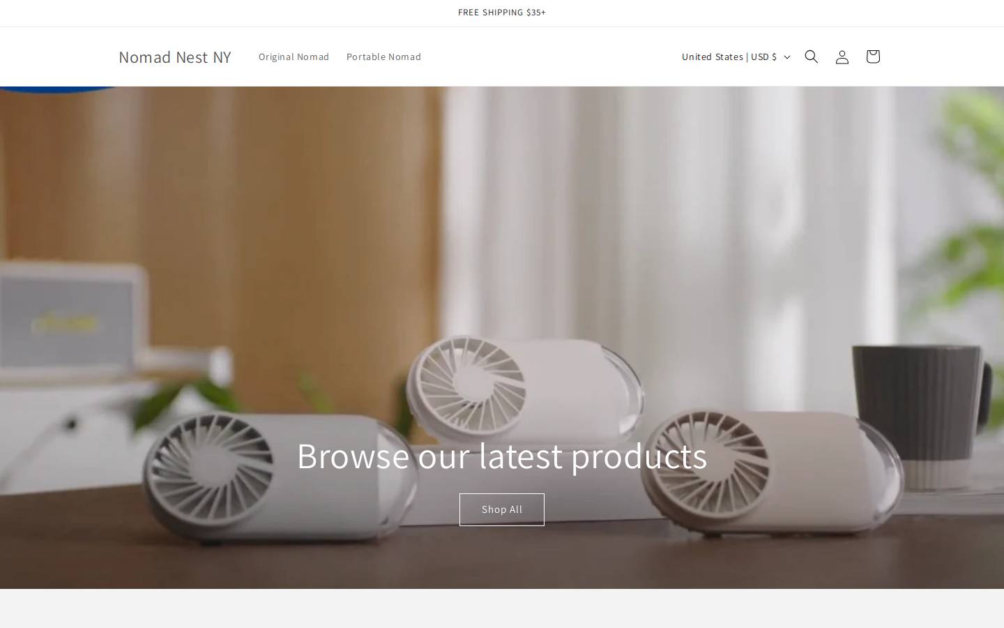 nomadnestny.com homepage screenshot