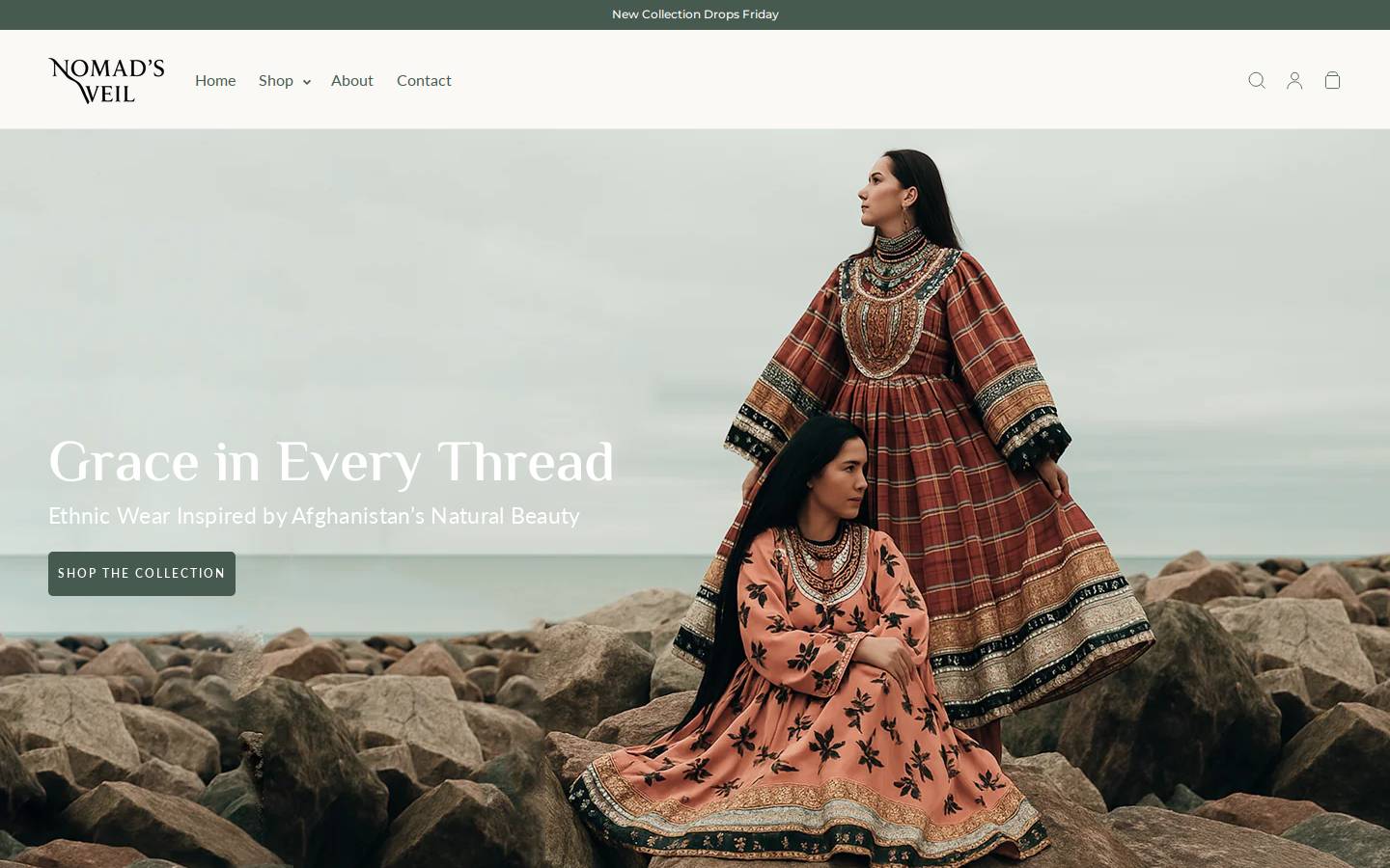 nomadsveil.com homepage screenshot