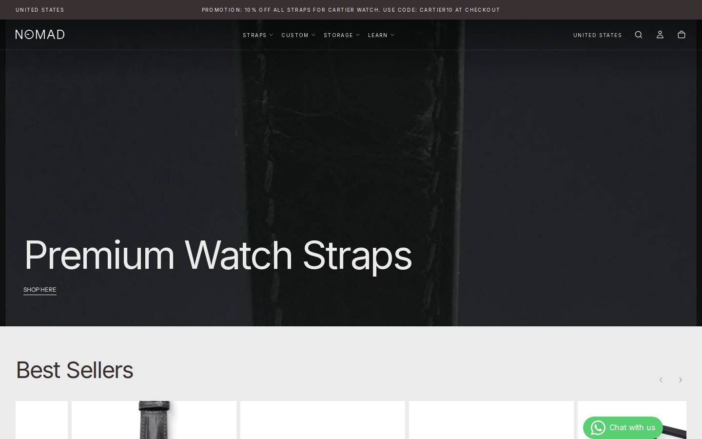 Nomadwatchworks homepage screenshot