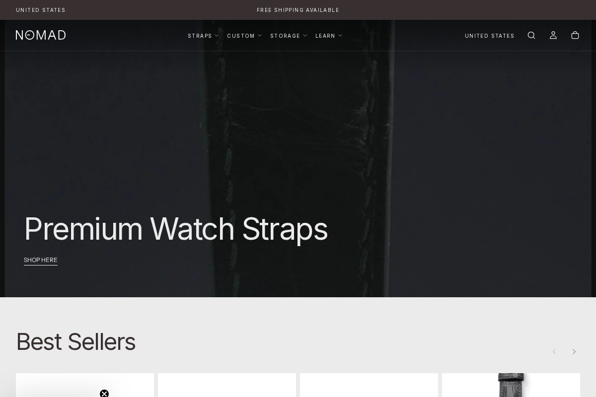 Nomadwatchworks homepage screenshot