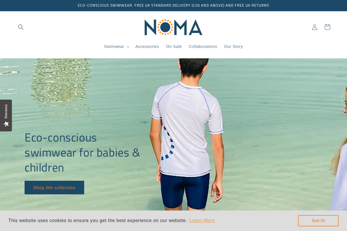 Noma Swimwear homepage screenshot