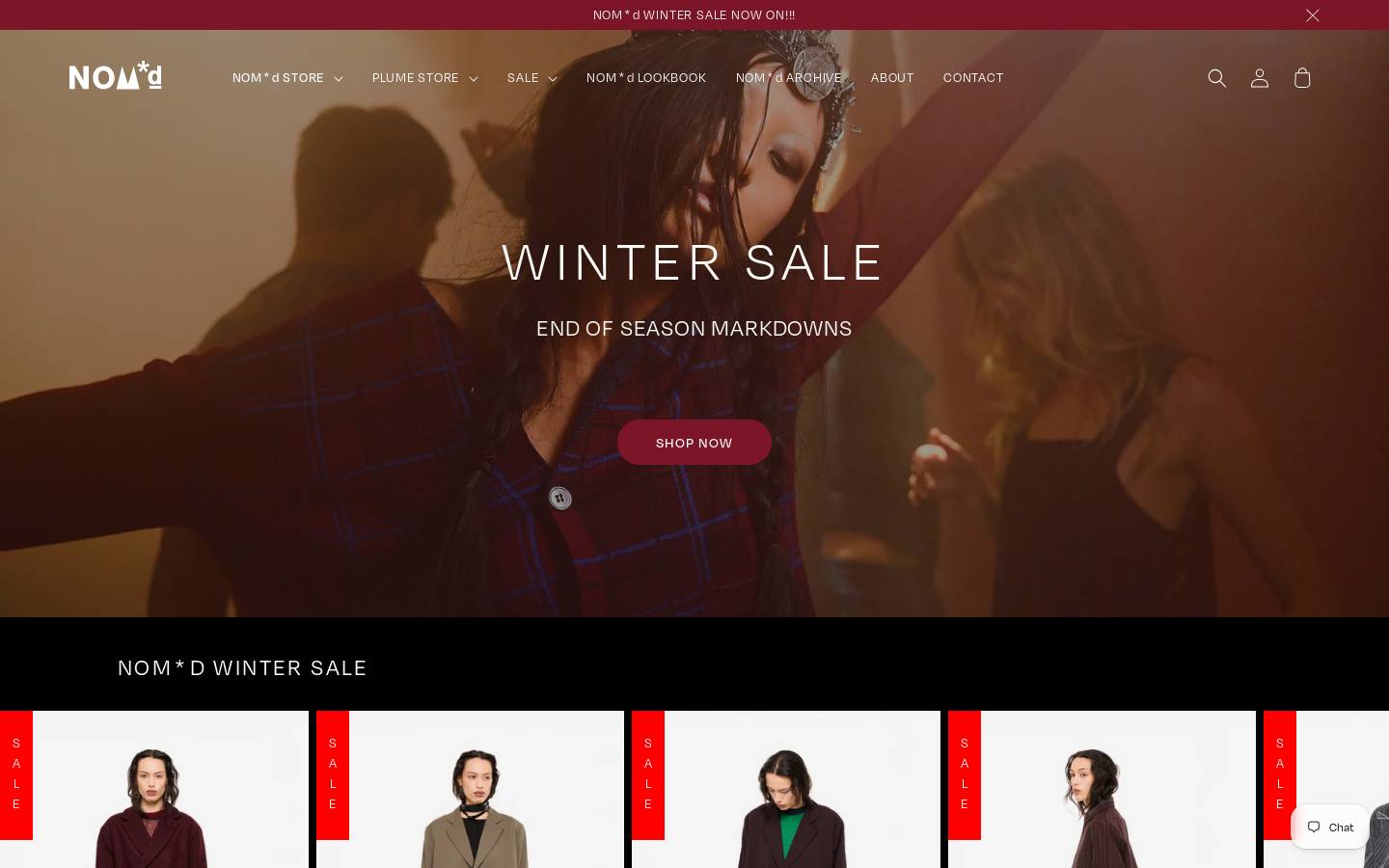 nomdstore.com homepage screenshot