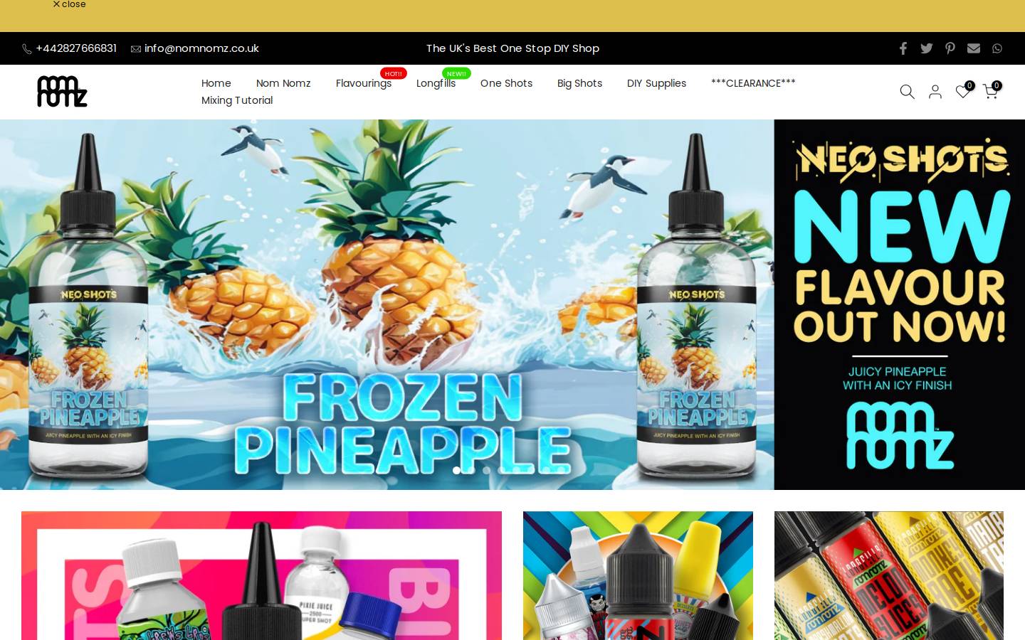Nom Nomz homepage screenshot