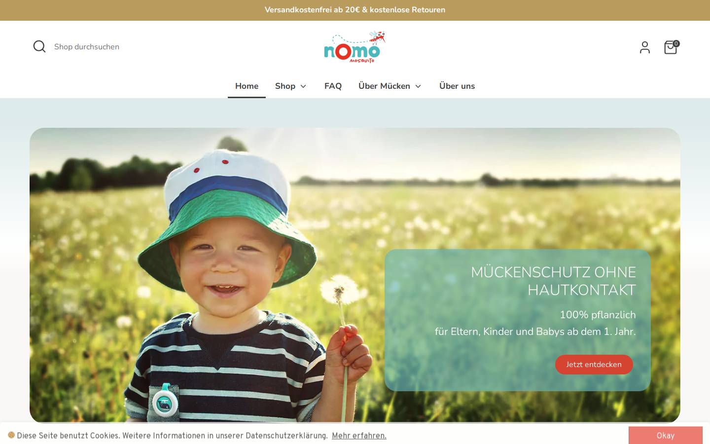 nomo-mosquito.de homepage screenshot