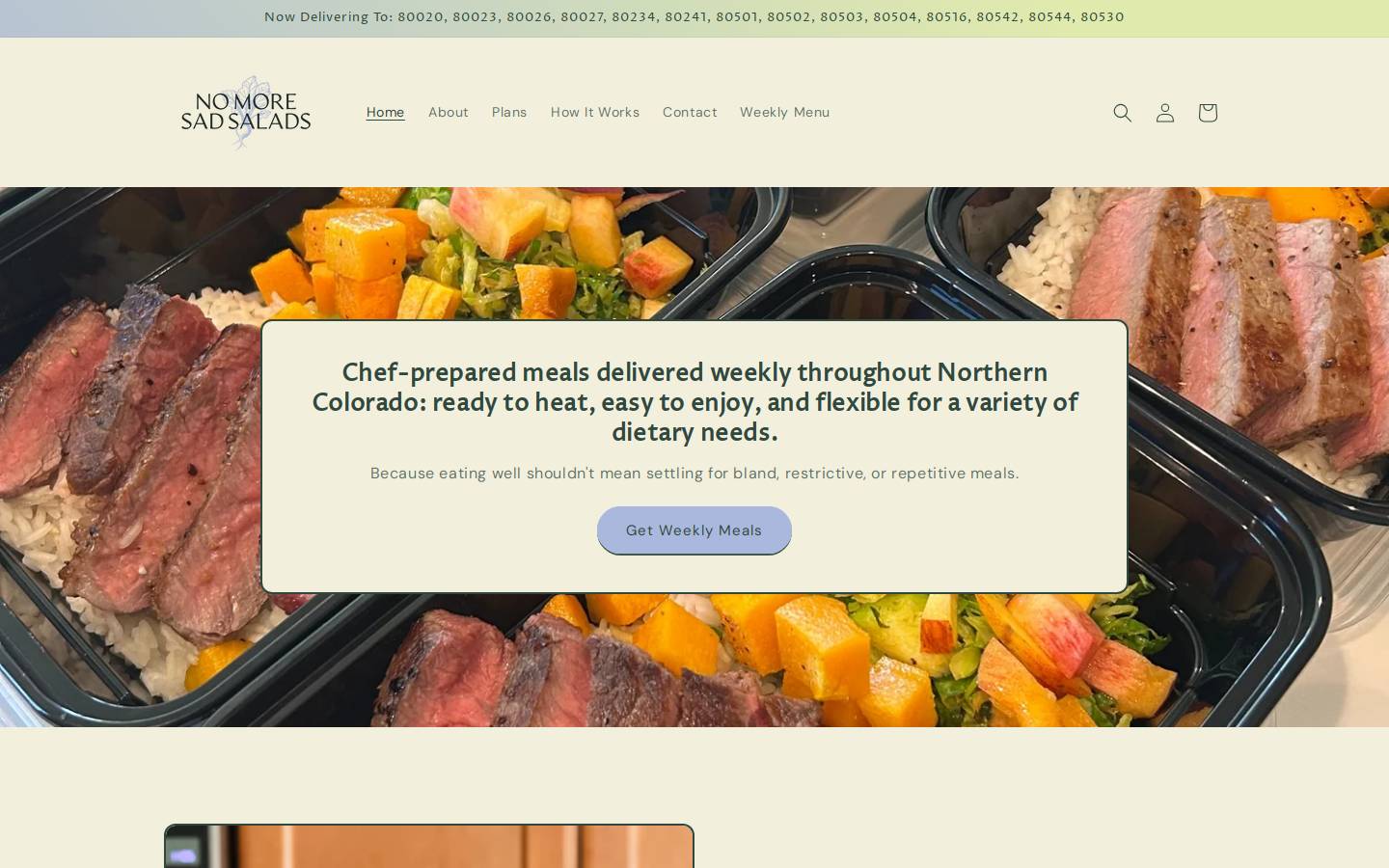 nomoresadsalads.com homepage screenshot