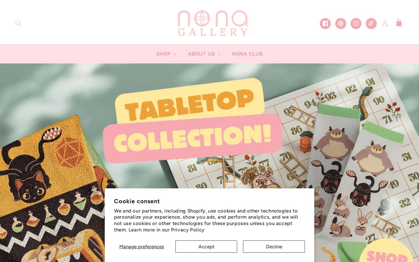 Nona Gallery homepage screenshot