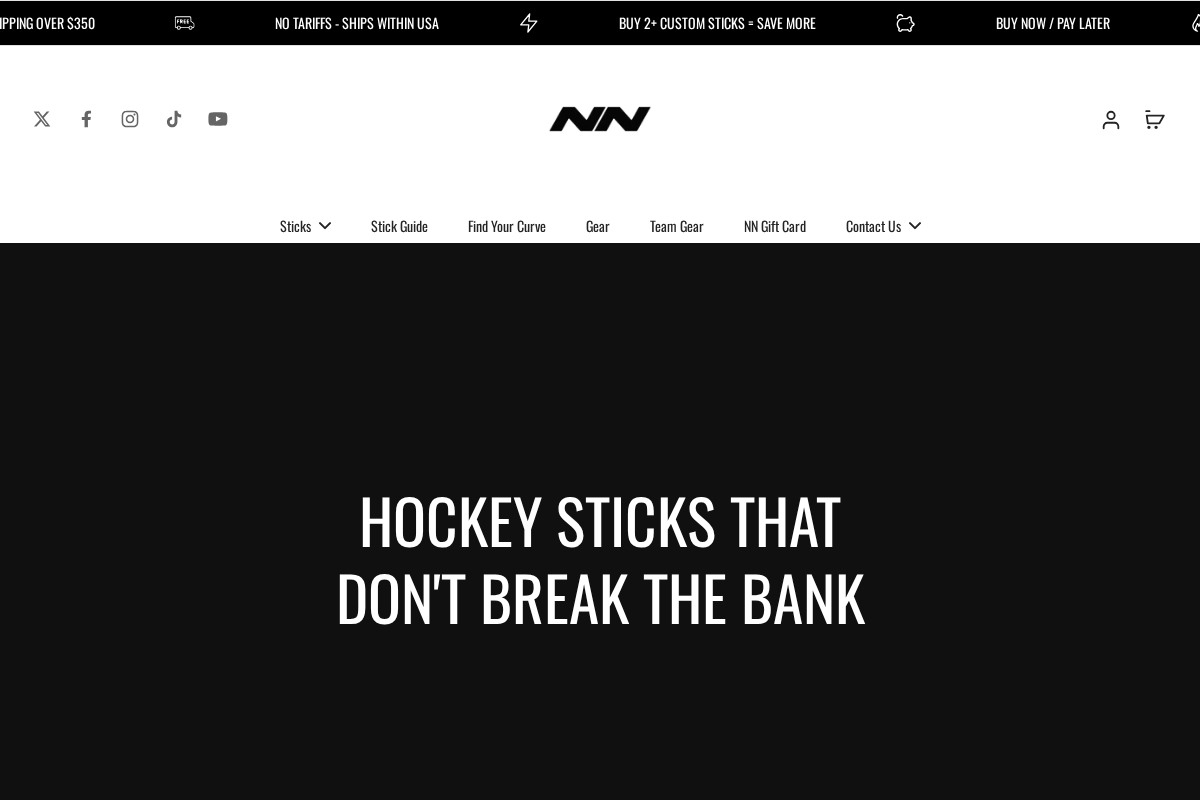 No Name Hockey homepage screenshot