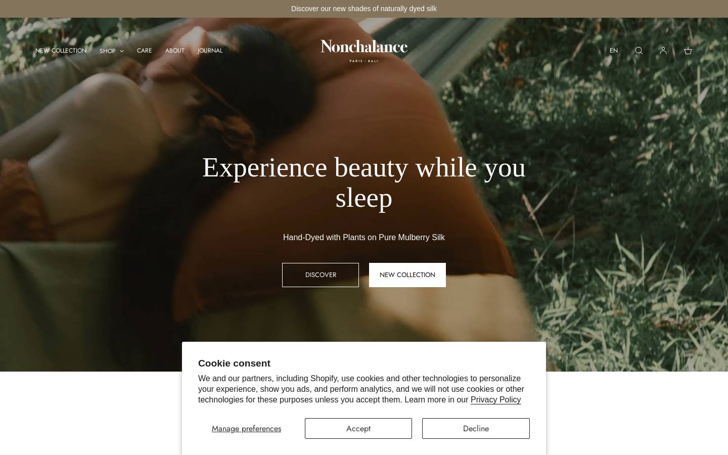 nonchalanceparisbali.com homepage screenshot