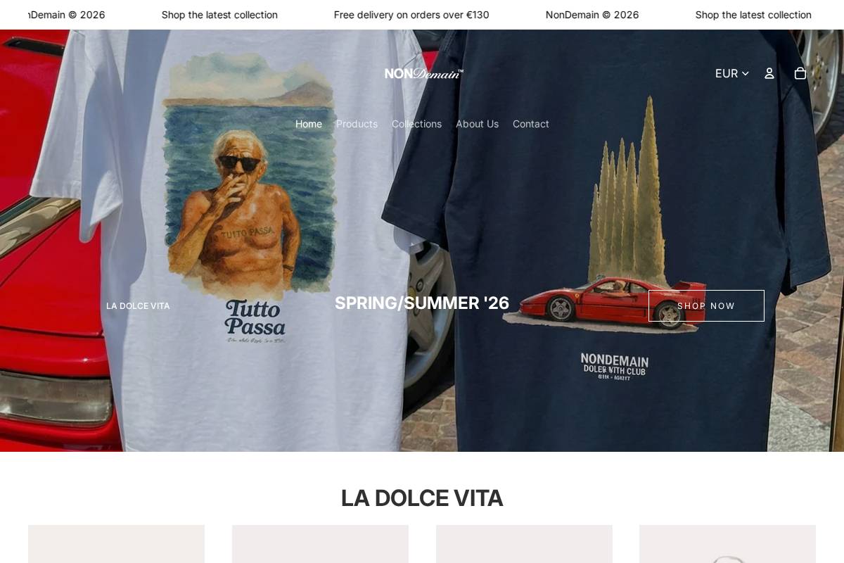 Nondemain homepage screenshot