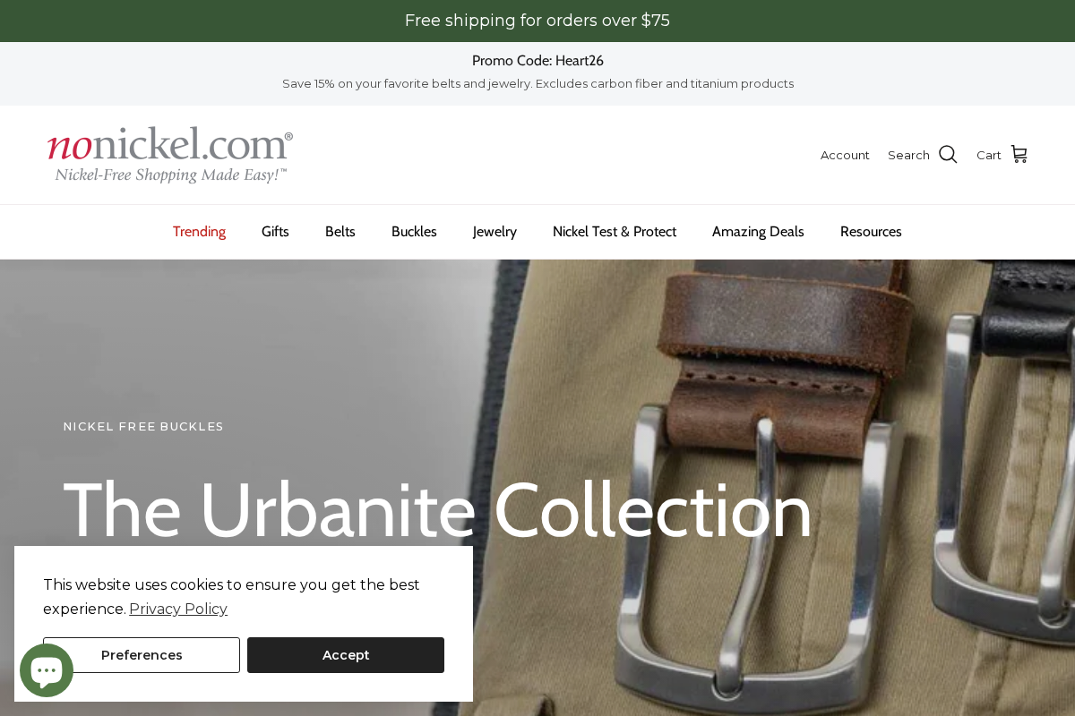 NoNickel homepage screenshot