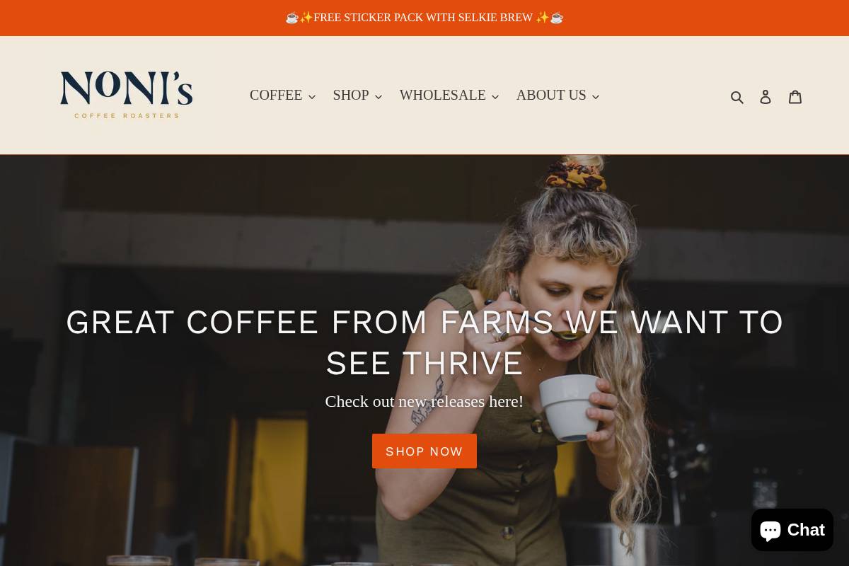 noniscoffeeroasters.com homepage screenshot