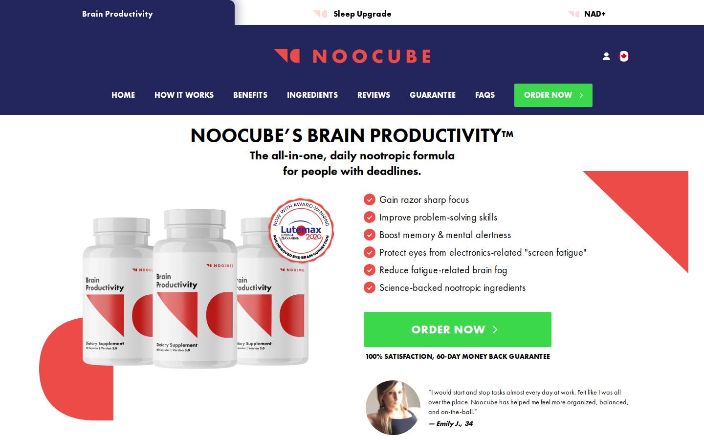 Noocube homepage screenshot