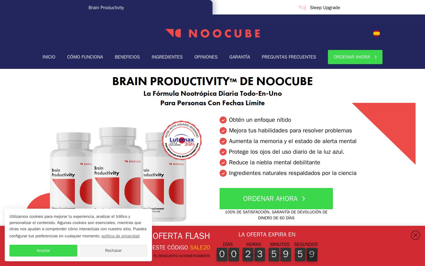 Noocube homepage screenshot
