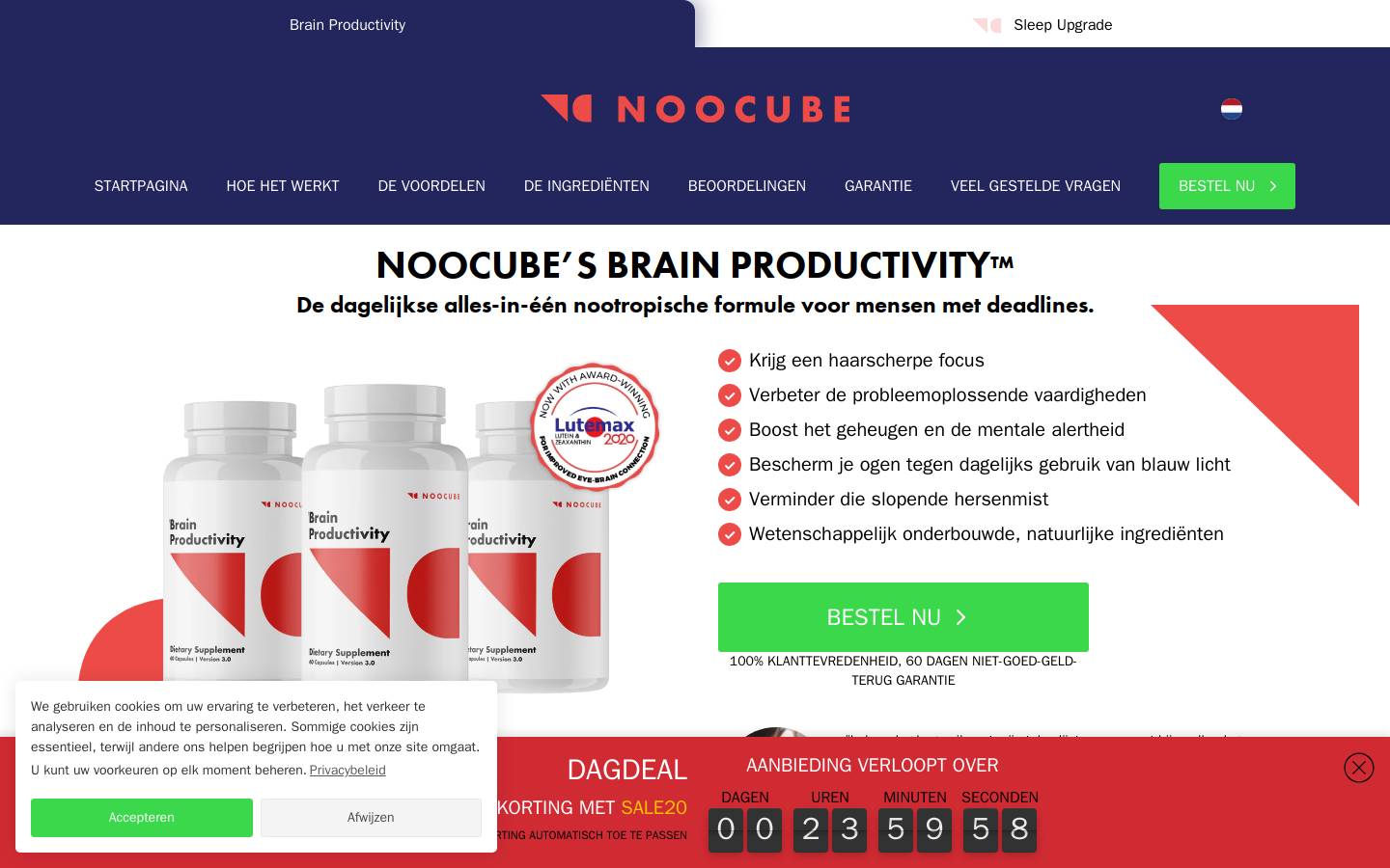 Noocube homepage screenshot