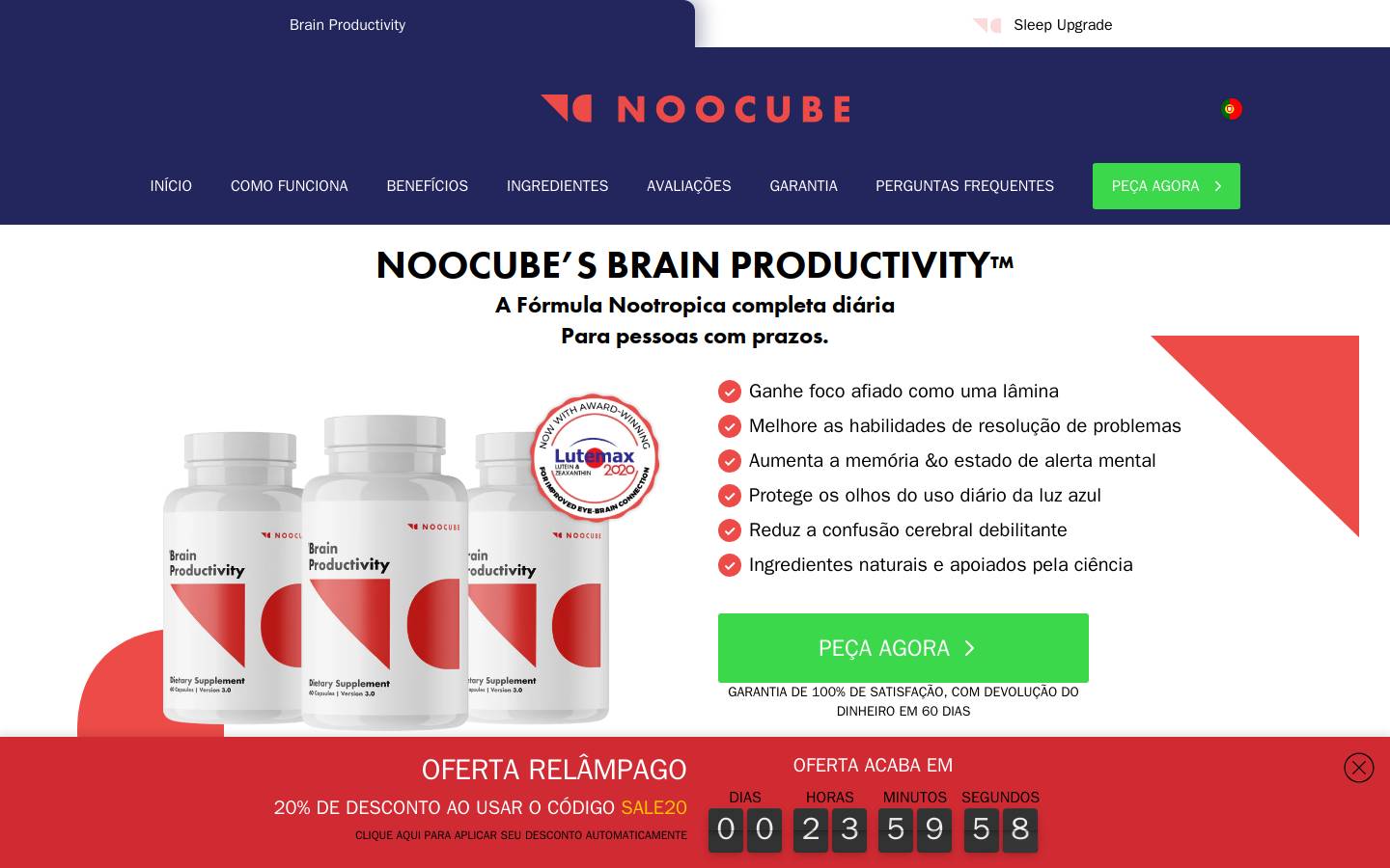 Noocube homepage screenshot