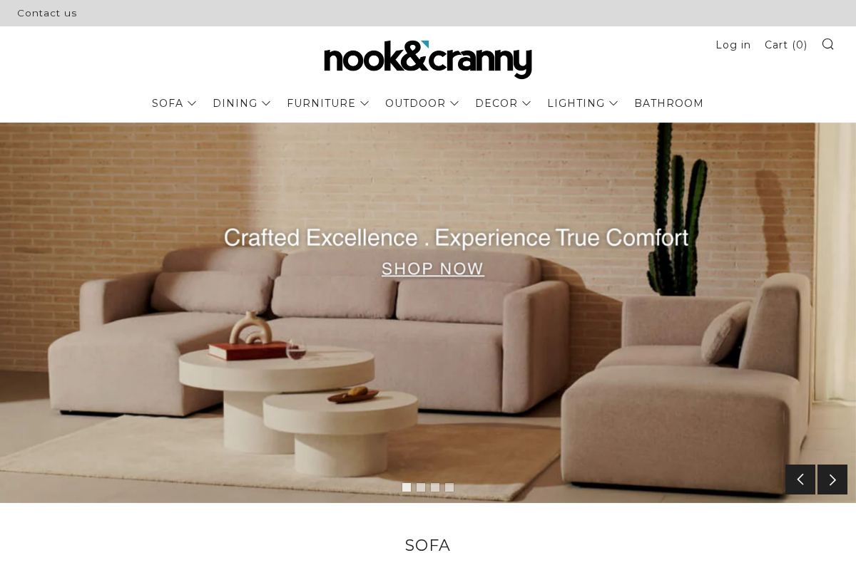 Nook and Cranny homepage screenshot
