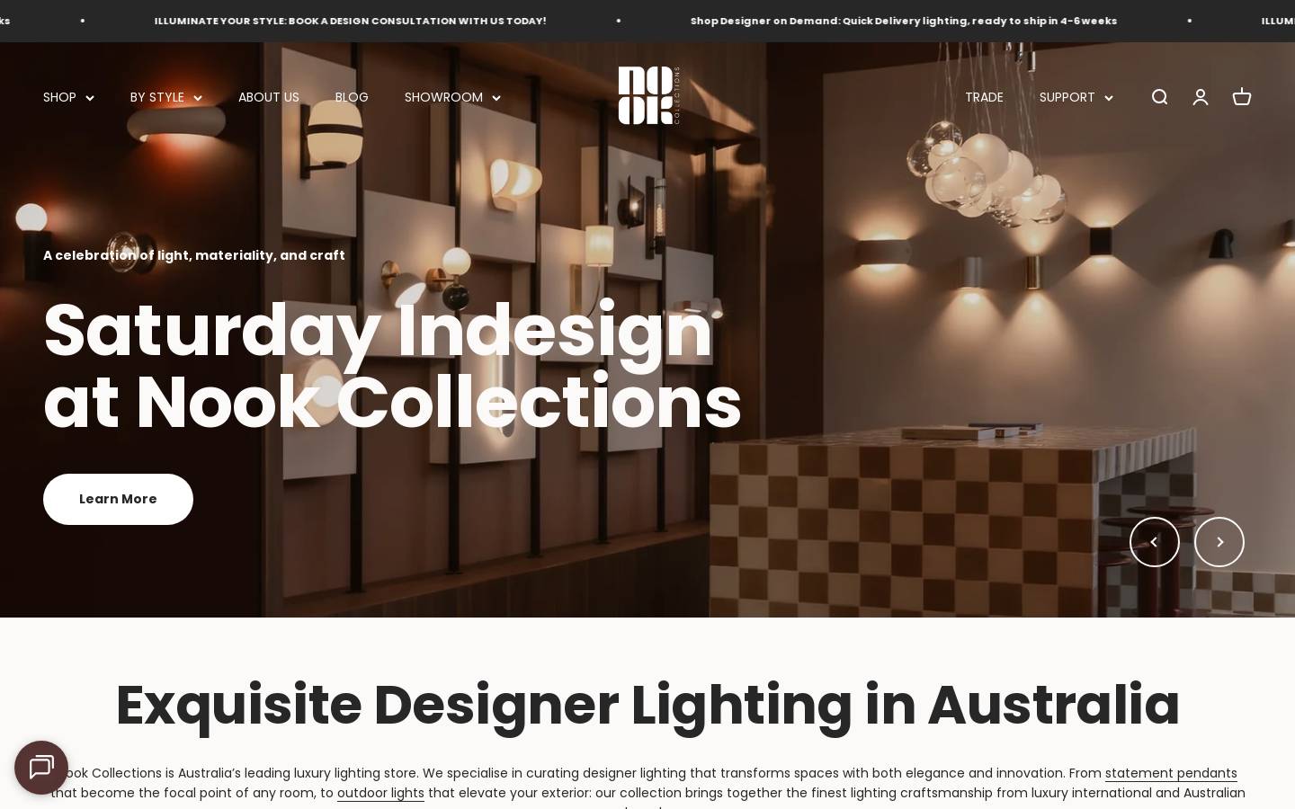 nookcollections.com.au homepage screenshot