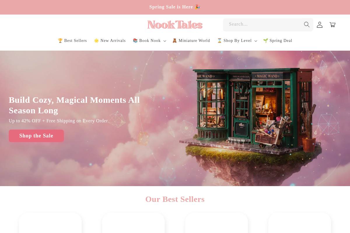 Nooktales homepage screenshot