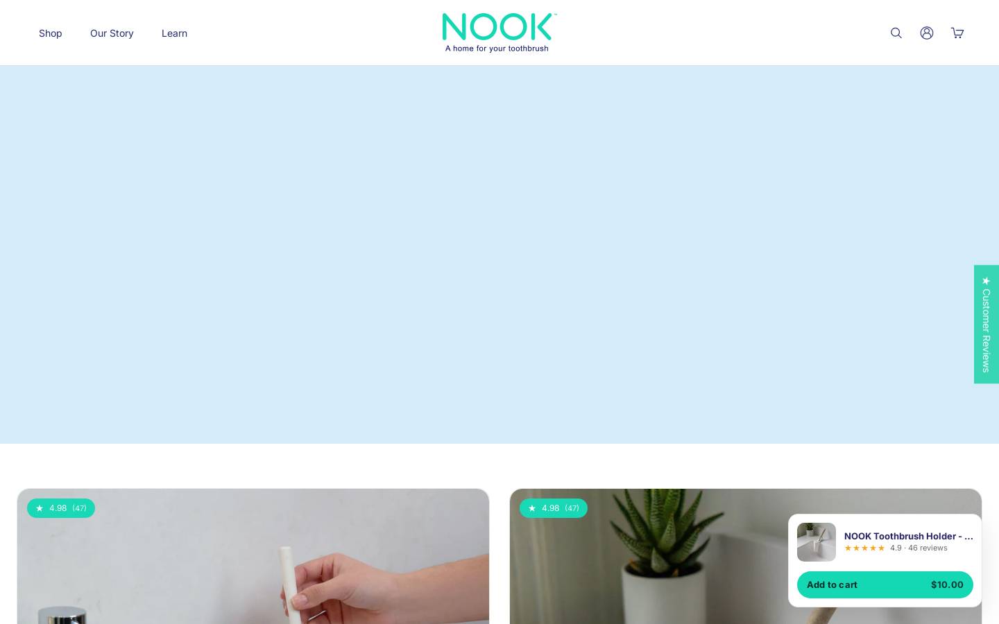 nooktoothbrushholder.com homepage screenshot