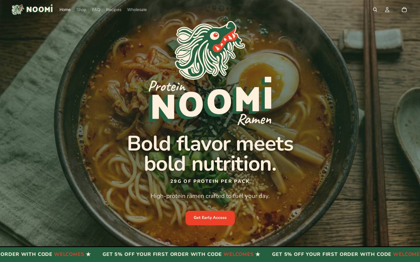 noominoodles.com homepage screenshot