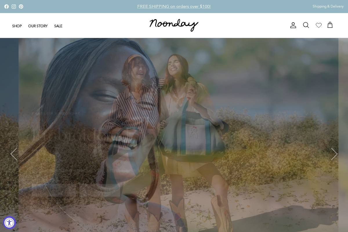 noondaycollection.com homepage screenshot