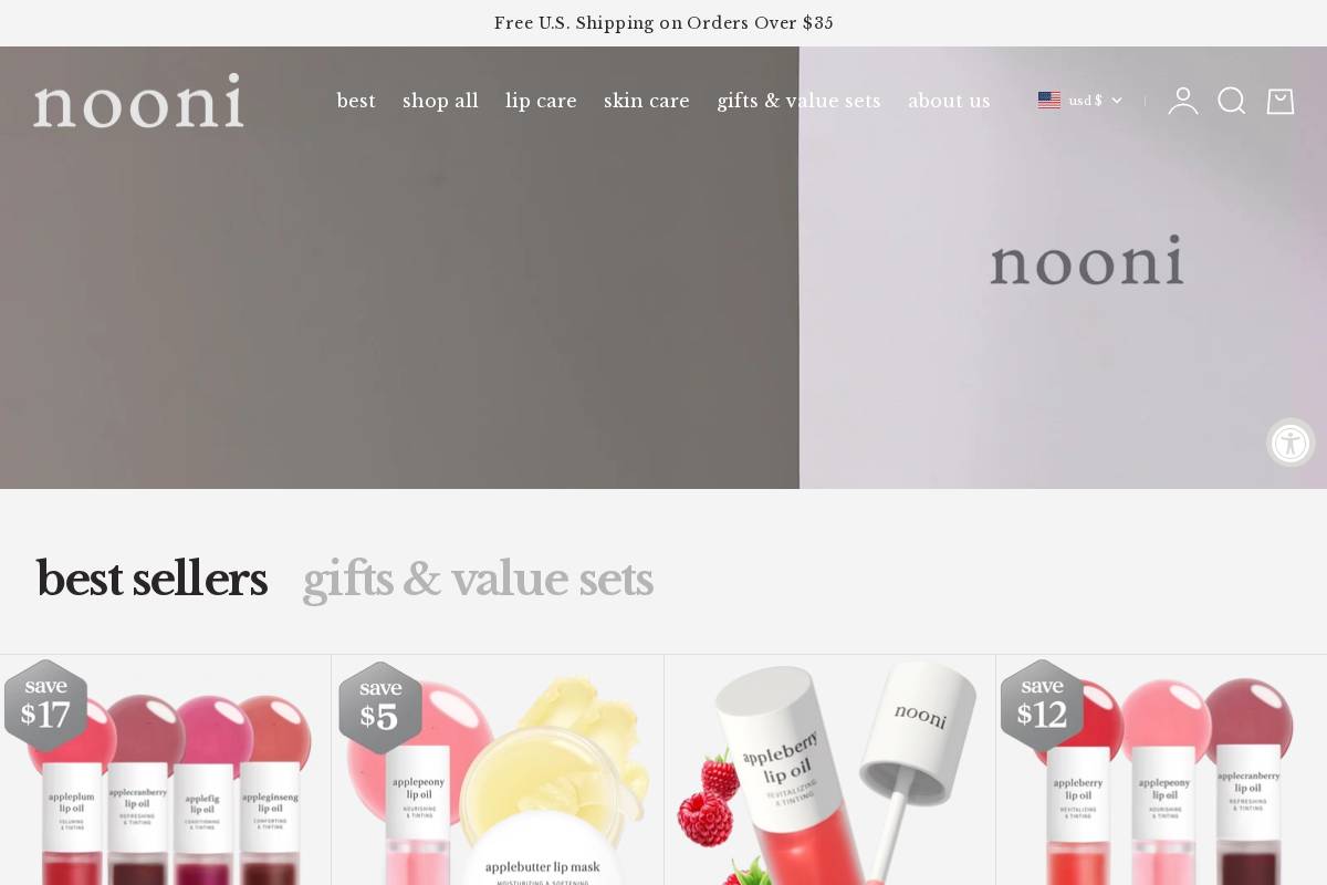 nooni.me homepage screenshot