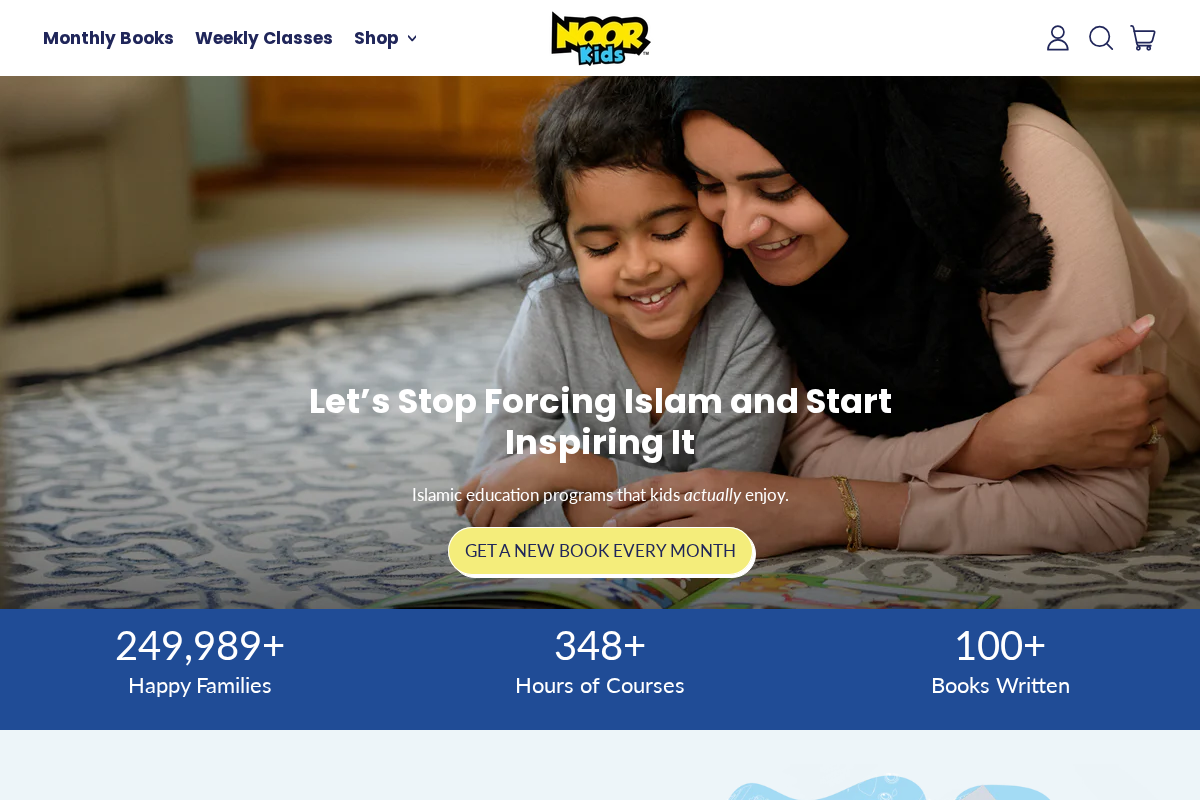 Noor Kids homepage screenshot