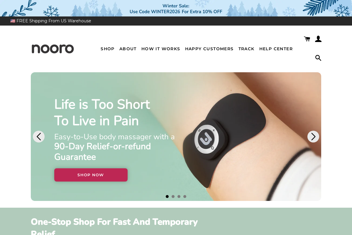 Nooro US homepage screenshot