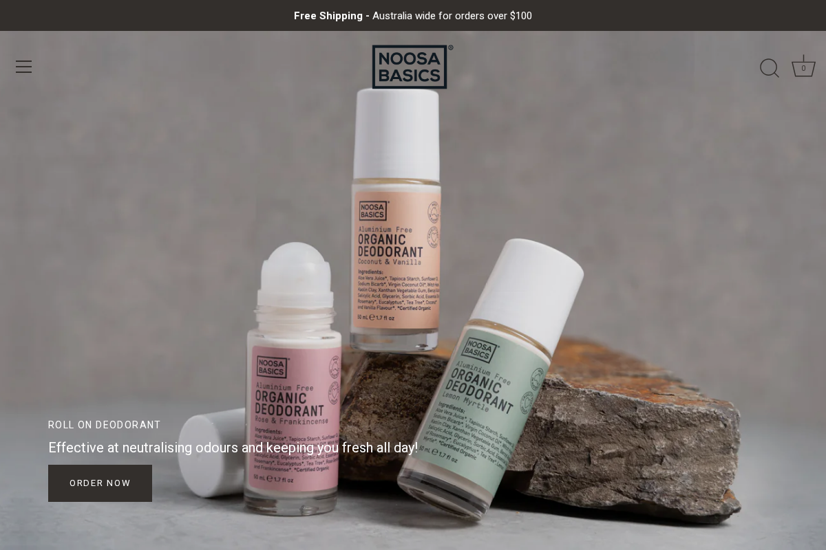 Noosa Basics homepage screenshot