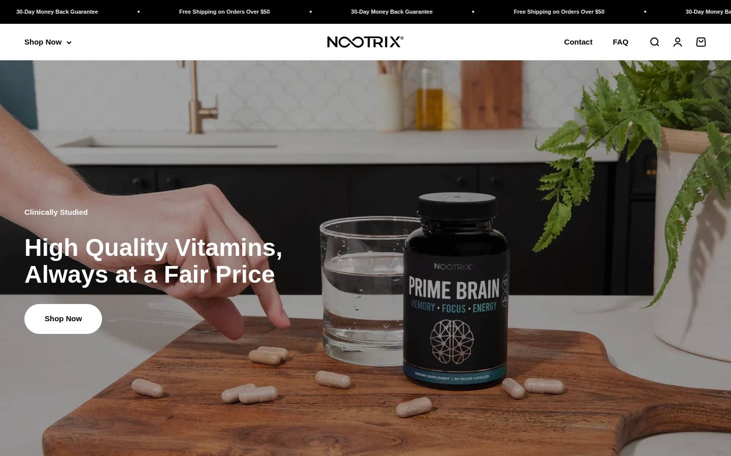 nootrixhealth.com homepage screenshot