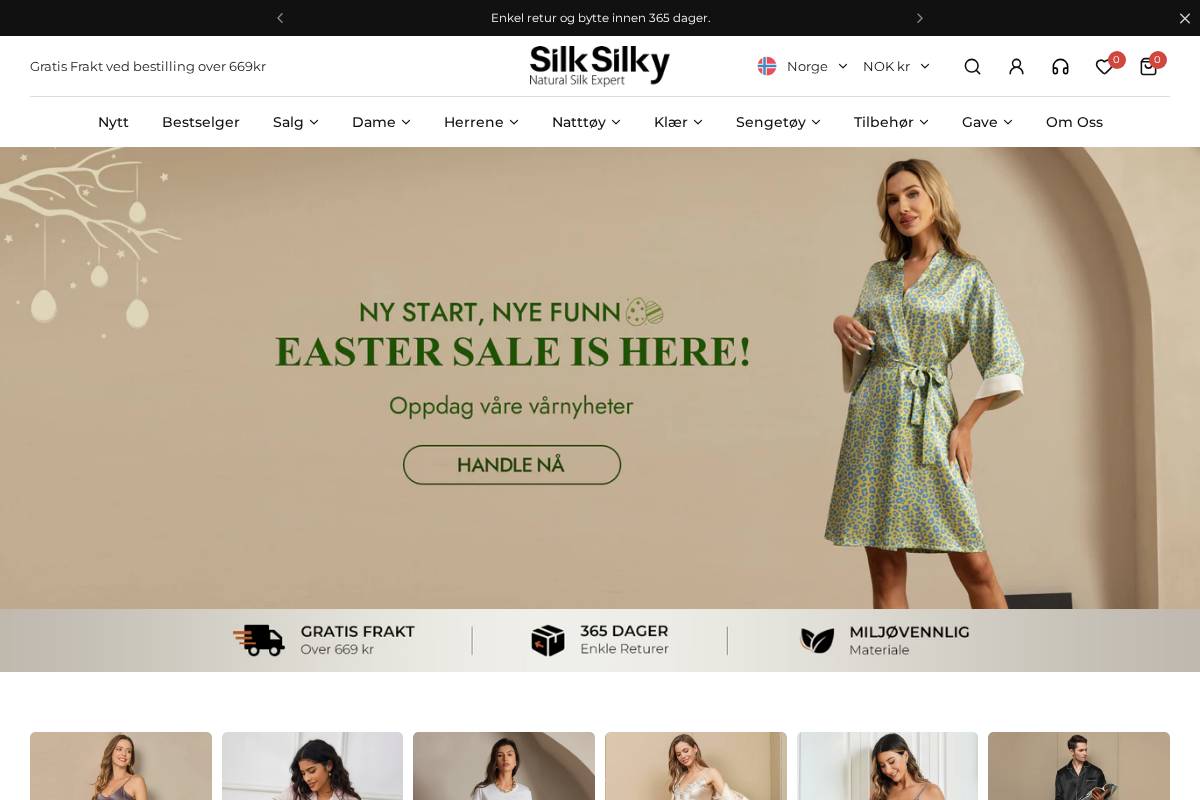 Nor Silksilky homepage screenshot