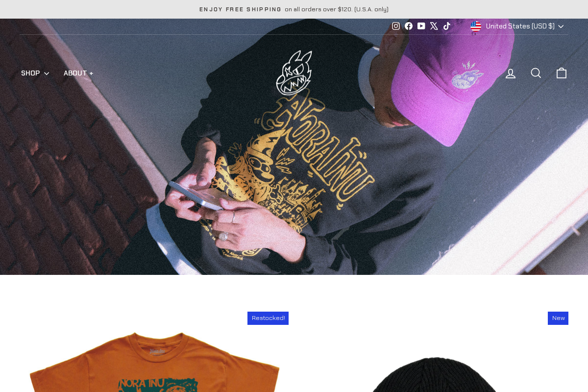 Nora Inu homepage screenshot