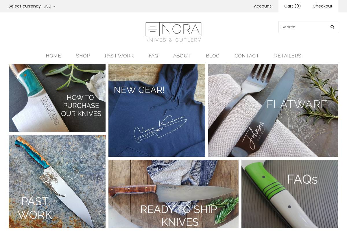 noraknives.com homepage screenshot