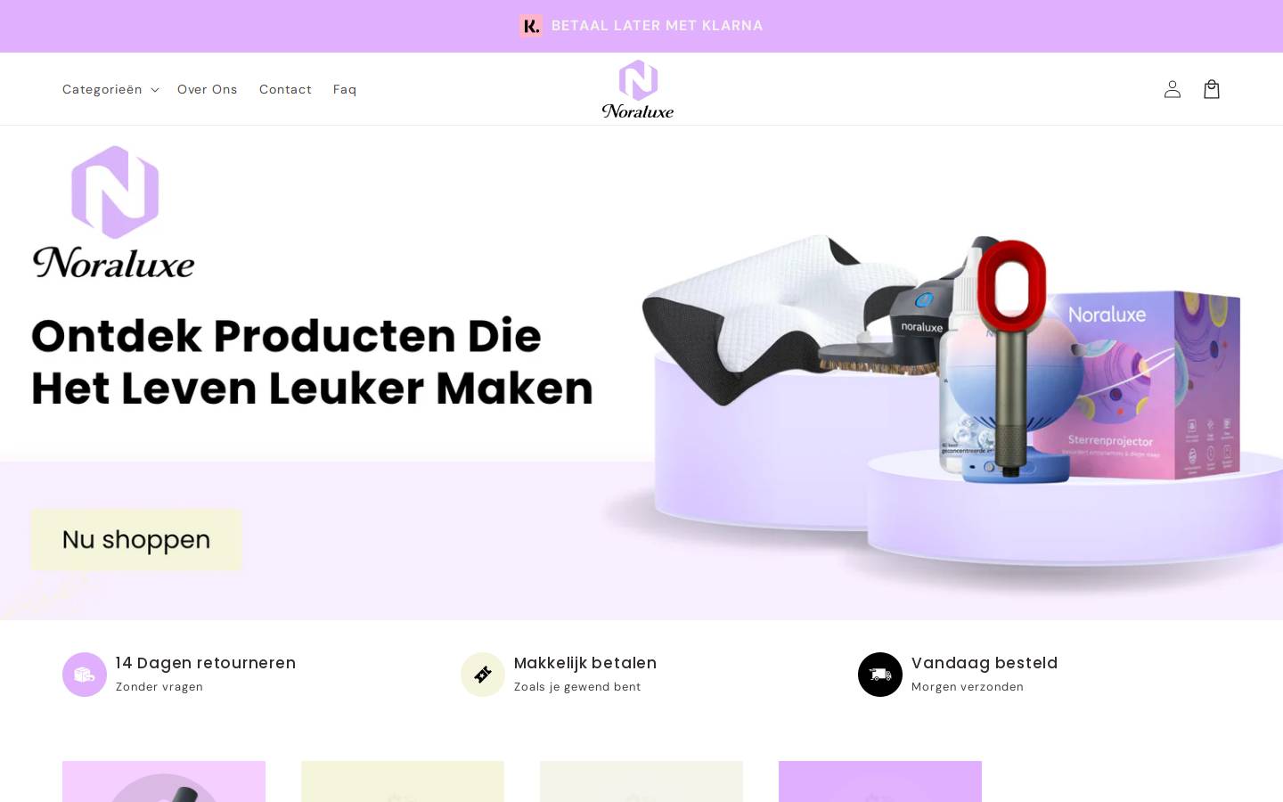 noraluxe.nl homepage screenshot