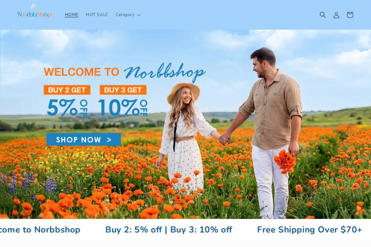 Norbbshop homepage screenshot
