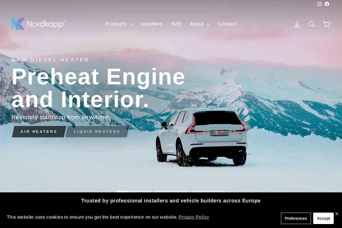 Nordkapp homepage screenshot