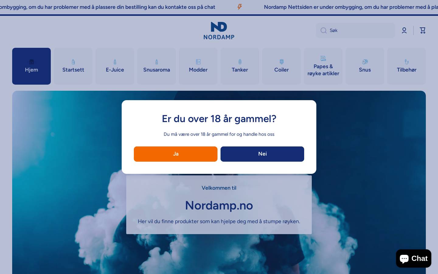 nordamp.no homepage screenshot